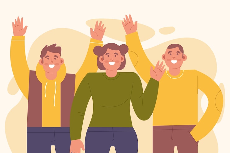 Vector Gratis ilustrasi orang melambai gaya digambar tangan