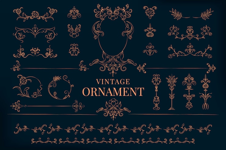 Vector Gratis ilustrasi ornamen hiasan antik
