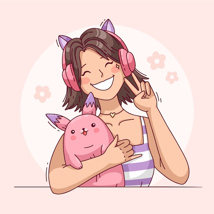 Vector Gratis ilustrasi otaku digambar tangan
