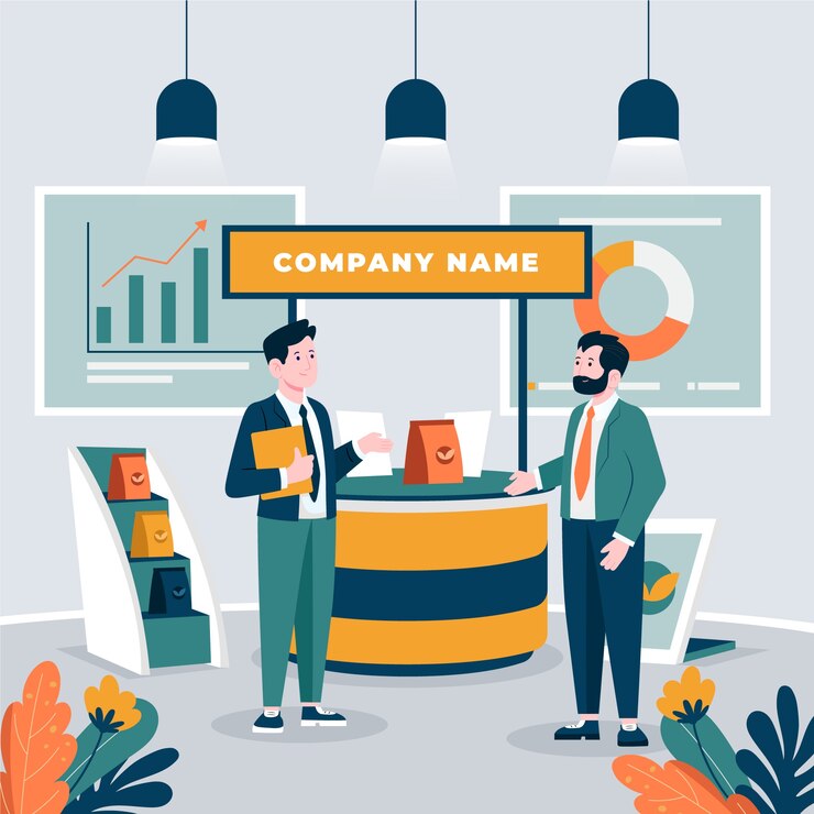 Vector Gratis ilustrasi pameran dagang desain datar