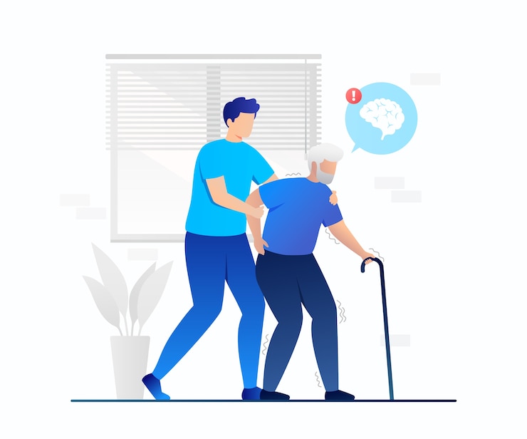 Vector Gratis ilustrasi parkinson desain datar yang digambar tangan