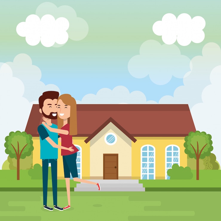 Vector Gratis ilustrasi pasangan kekasih jauh dari rumah