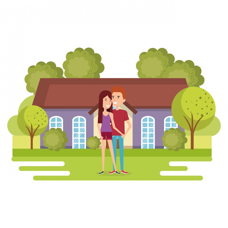 Vector Gratis ilustrasi pasangan kekasih jauh dari rumah