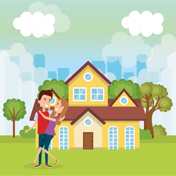 Vector Gratis ilustrasi pasangan kekasih jauh dari rumah