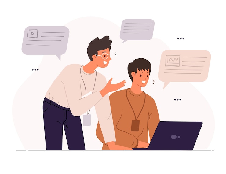 Vector Gratis ilustrasi pelatihan kerja magang