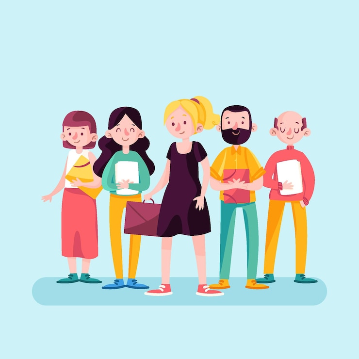 Vector Gratis ilustrasi pemimpin tim wanita yang digambar tangan datar