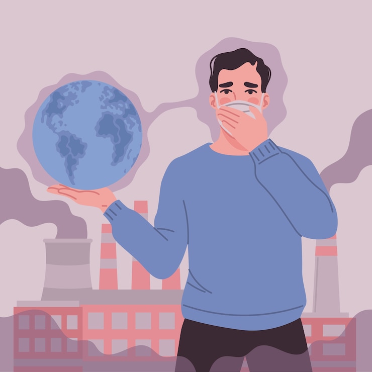 Vector Gratis ilustrasi pencemaran lingkungan digambar tangan