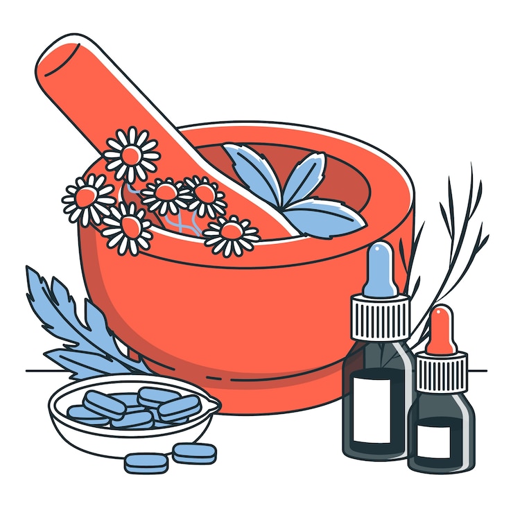 Vector Gratis ilustrasi pengobatan alternatif