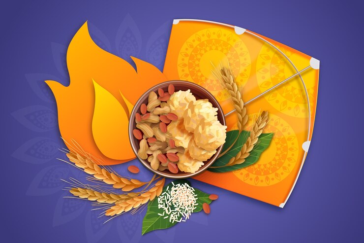 Vector Gratis ilustrasi perayaan festival lohri yang realistis