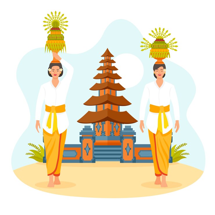 Vector Gratis ilustrasi perayaan galungan datar