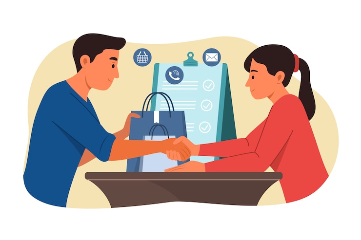 Vector Gratis ilustrasi perwakilan penjualan desain datar digambar tangan