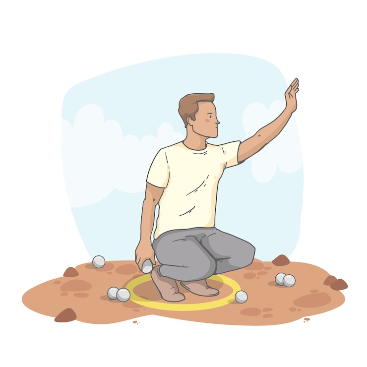 Vector Gratis ilustrasi petanque yang digambar tangan