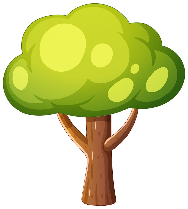 Vector Gratis ilustrasi pohon kartun semarak