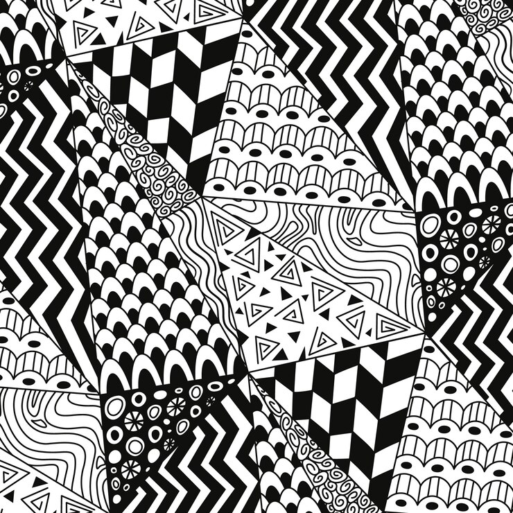 Vector Gratis ilustrasi pola doodle zen digambar tangan