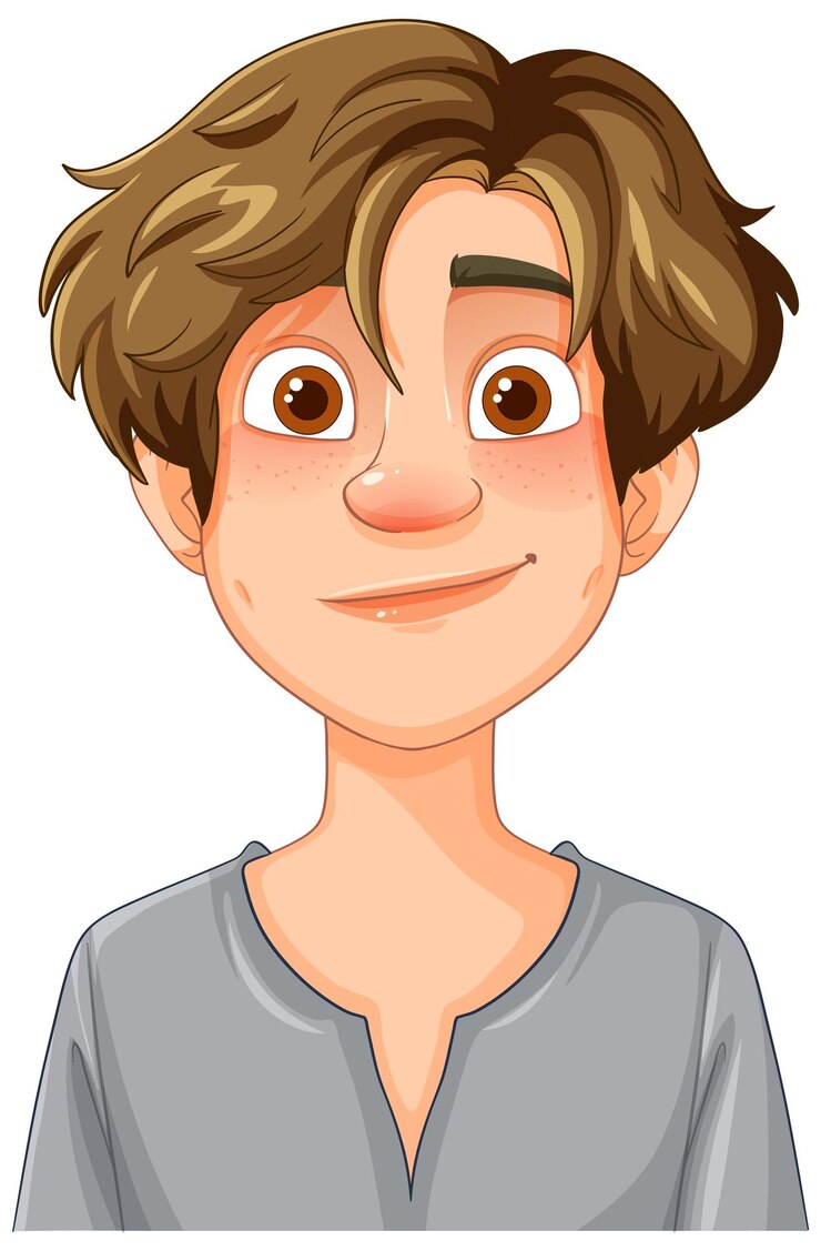Vector Gratis ilustrasi pria muda tersenyum