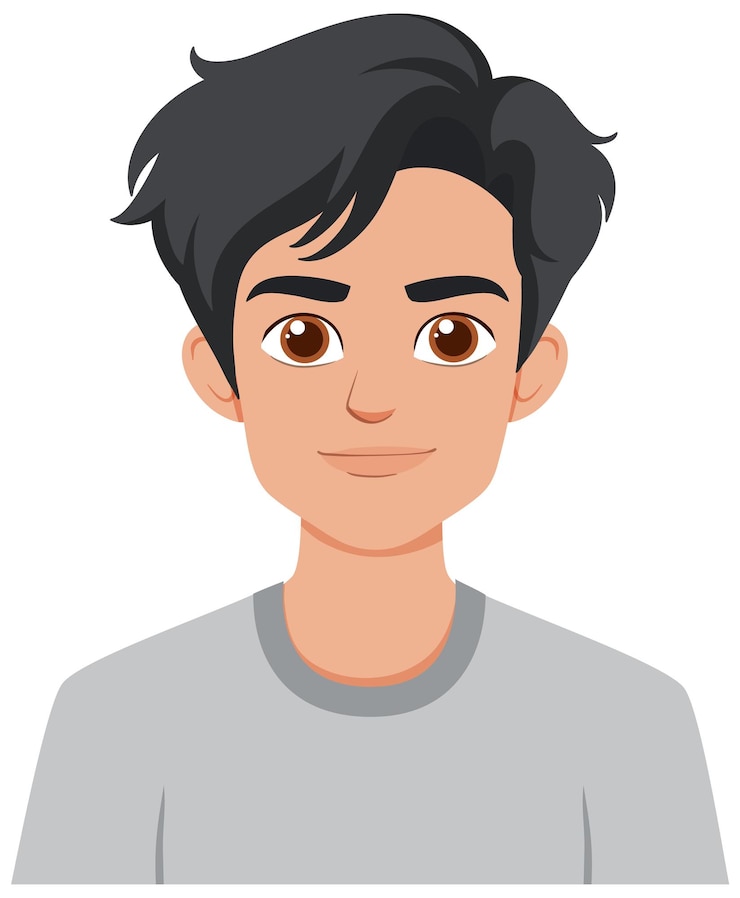 Vector Gratis ilustrasi pria muda tersenyum