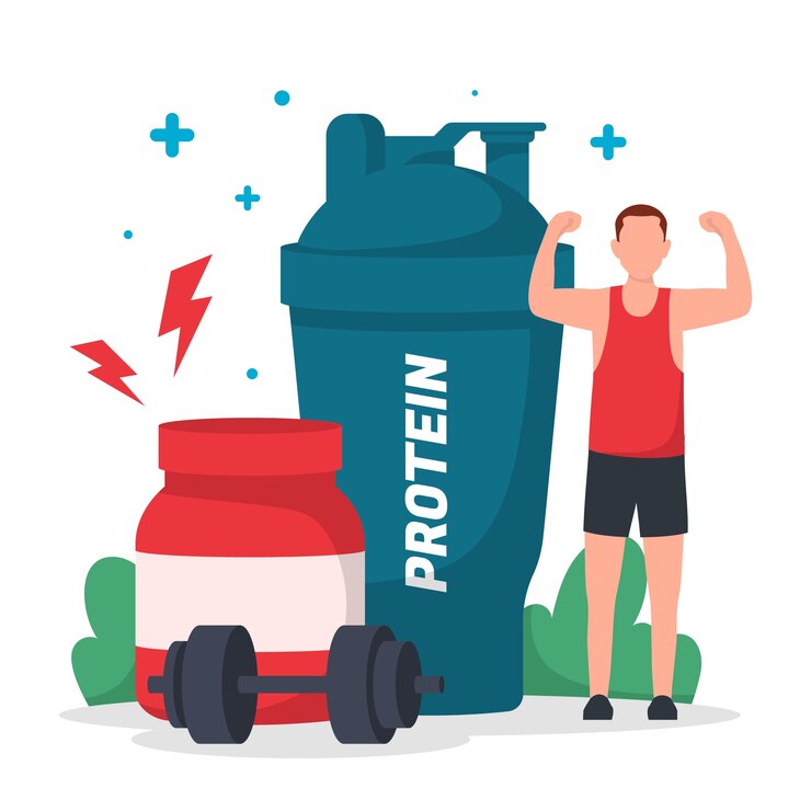 Vector Gratis ilustrasi protein shake digambar tangan