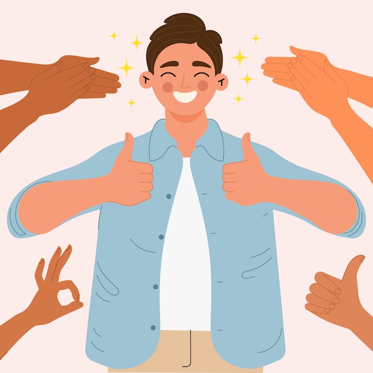 Vector Gratis ilustrasi pujian digambar tangan