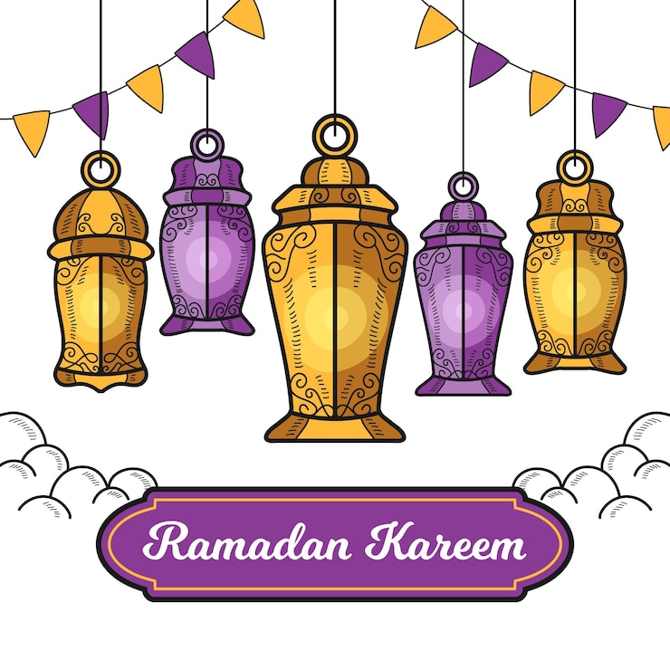 Vector Gratis ilustrasi ramadan kareem digambar tangan