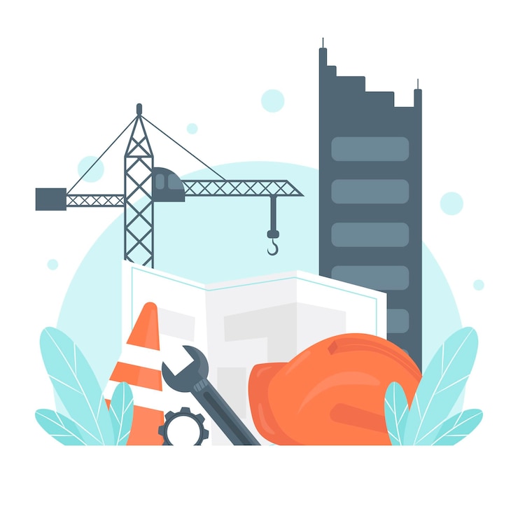 Vector Gratis ilustrasi rekayasa dan konstruksi