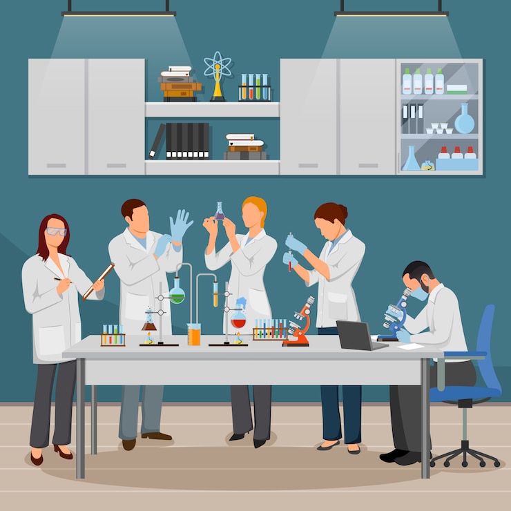 Vector Gratis ilustrasi sains dan laboratorium