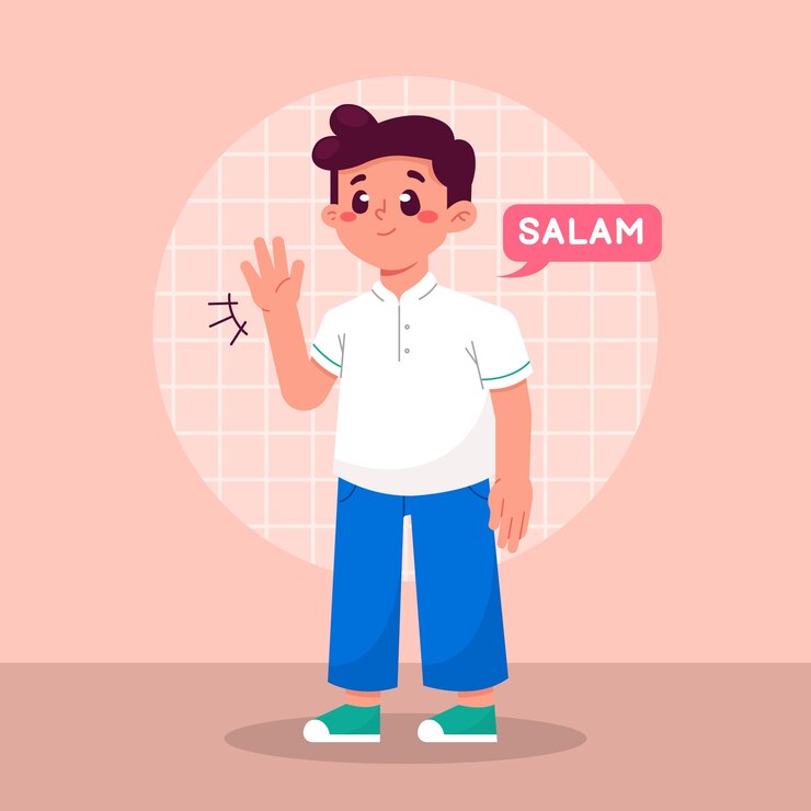 Vector Gratis ilustrasi salam desain datar digambar tangan