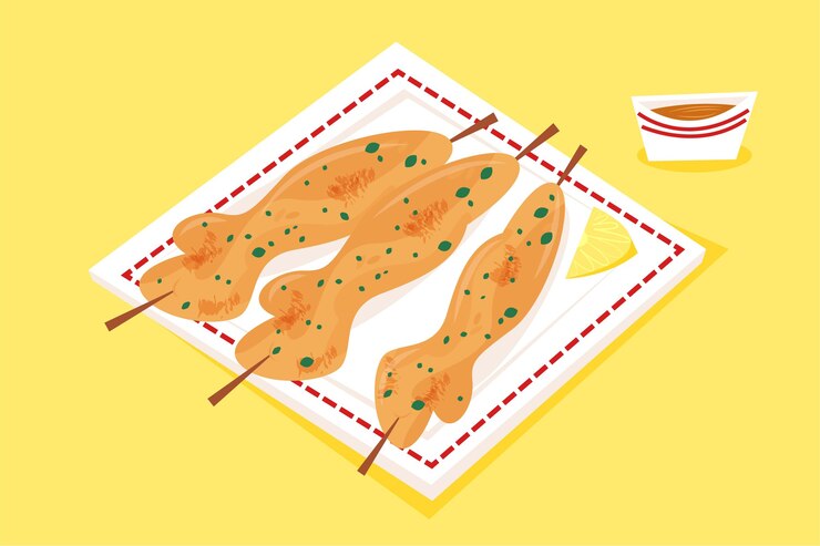 Vector Gratis ilustrasi sate digambar tangan