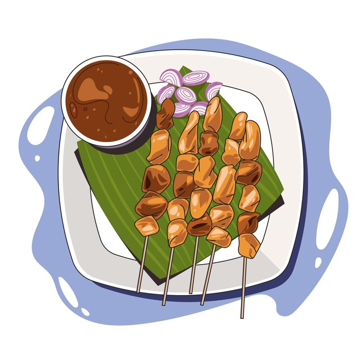 Vector Gratis ilustrasi sate digambar tangan