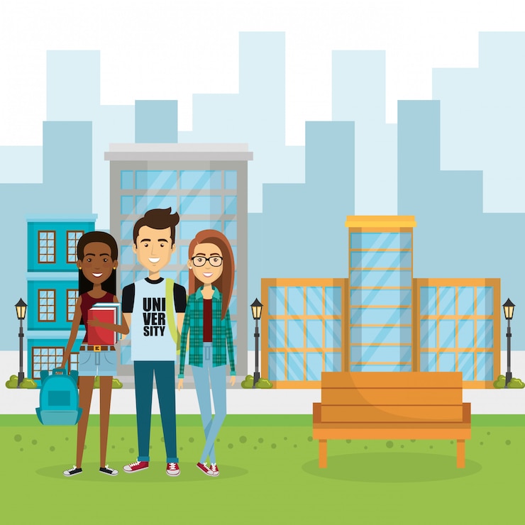 Vector Gratis ilustrasi sekelompok orang di taman