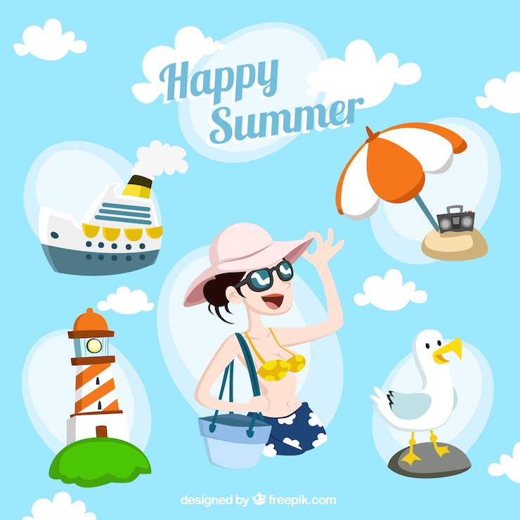 Vector Gratis ilustrasi selamat musim panas
