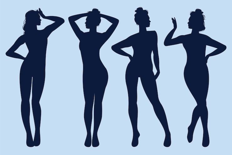 Vector Gratis ilustrasi siluet wanita digambar tangan