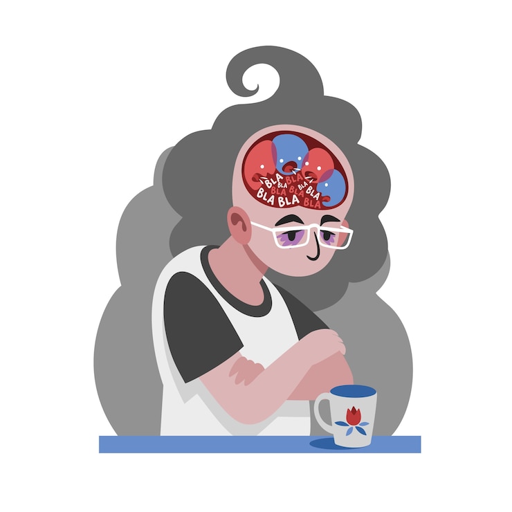 Vector Gratis ilustrasi skizofrenia desain datar yang digambar tangan