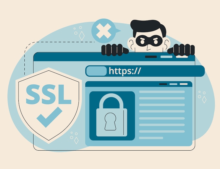 Vector Gratis ilustrasi ssl desain datar digambar tangan
