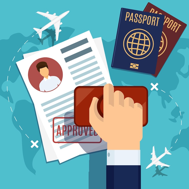 Vector Gratis ilustrasi stempel visa