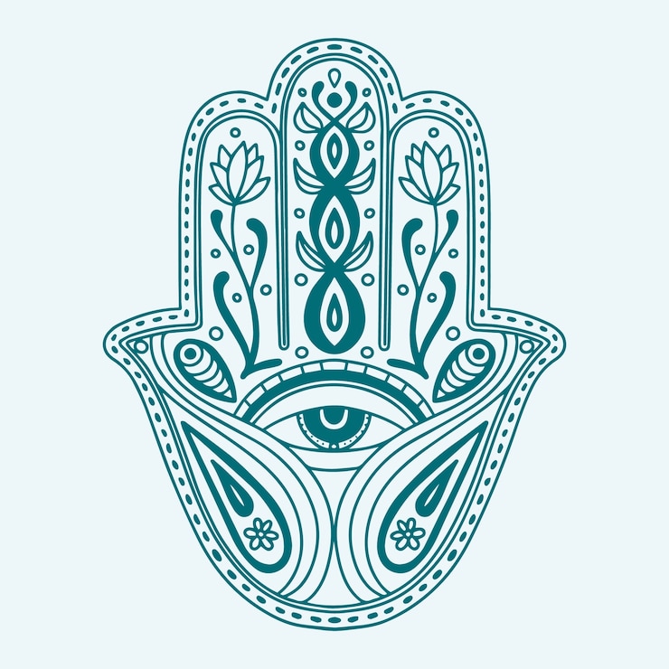 Vector Gratis ilustrasi tangan fatima digambar tangan