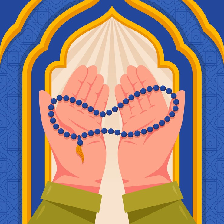 Vector Gratis ilustrasi tasbih desain datar