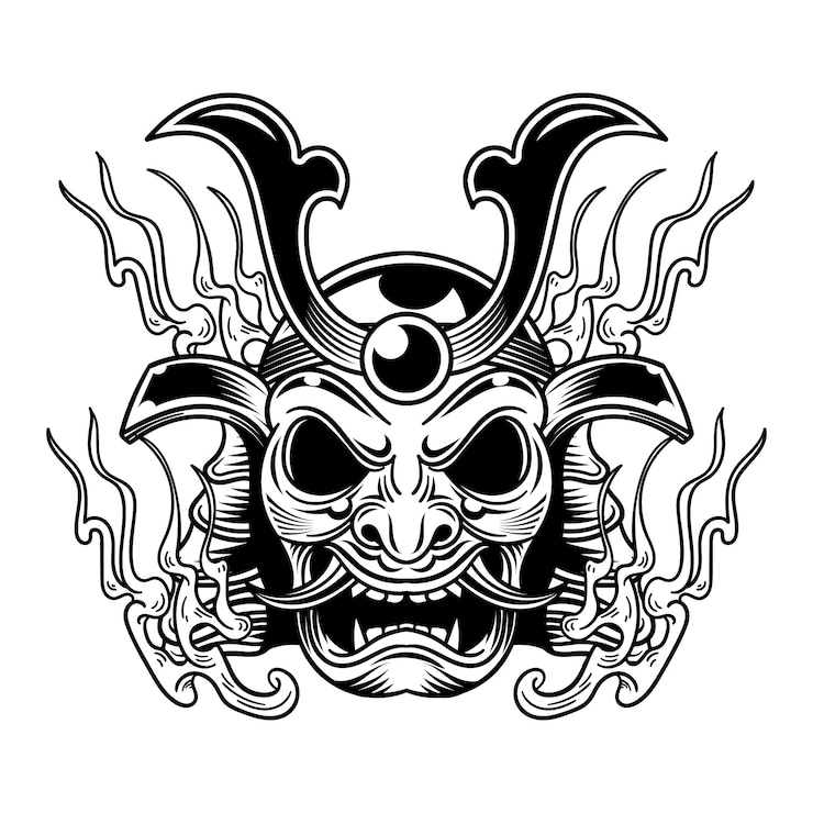 Vector Gratis ilustrasi tato gaya asia digambar tangan