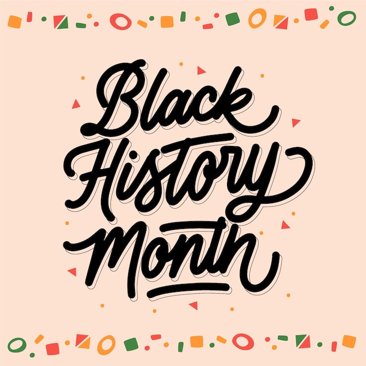 Vector Gratis ilustrasi teks bulan sejarah hitam datar