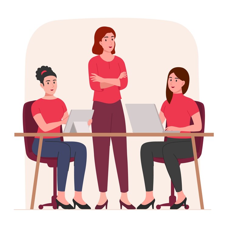 Vector Gratis ilustrasi tim wanita yang digambar tangan