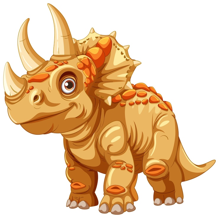 Vector Gratis ilustrasi triceratops kartun lucu