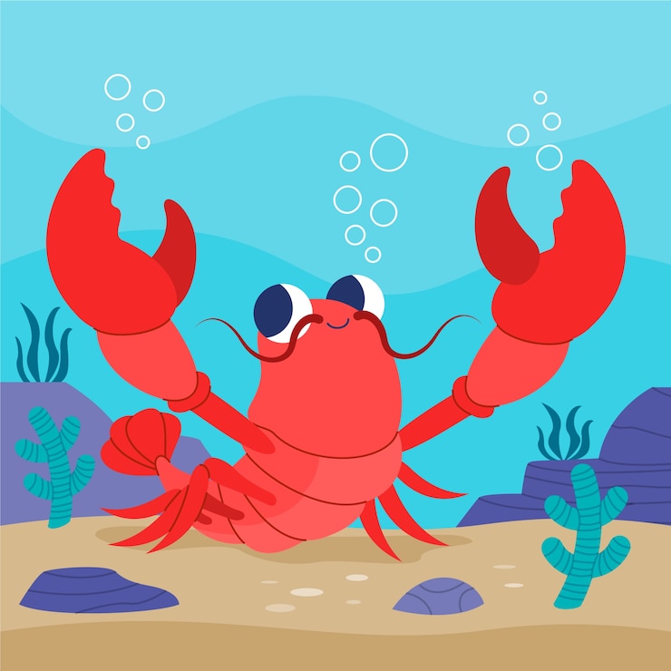 Vector Gratis ilustrasi udang karang digambar tangan