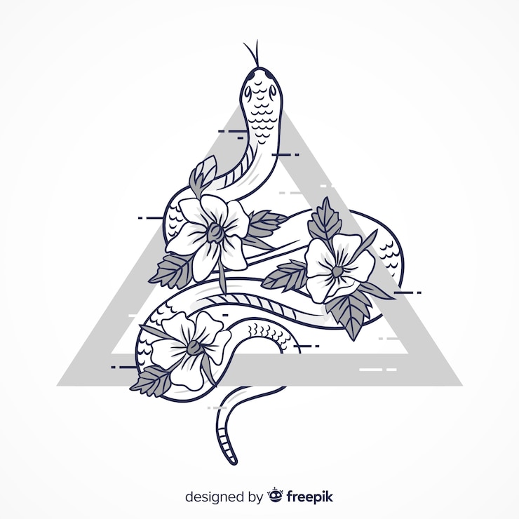 Vector Gratis ilustrasi ular tanpa warna yang digambar tangan