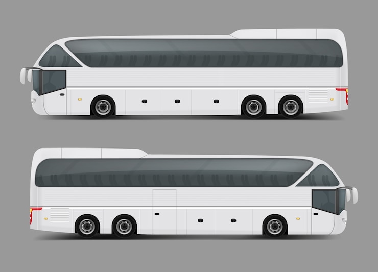 Vector Gratis ilustrasi vektor bus putih dalam gaya realistis