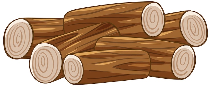 Vector Gratis ilustrasi vektor kayu gelondongan yang ditumpuk