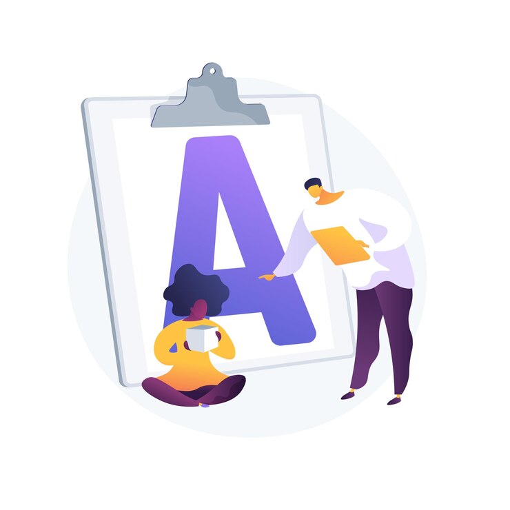 Vector Gratis ilustrasi vektor konsep abstrak skrining perkembangan. penilaian perkembangan anak, pemantauan perkembangan, praktik skrining, evaluasi perilaku anak-anak, metafora abstrak utama.