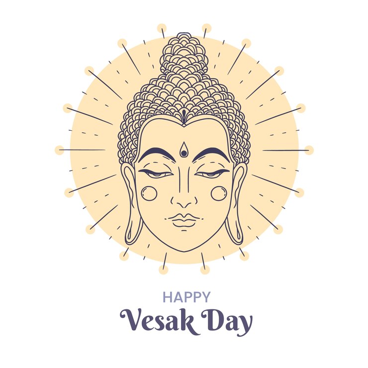 Vector Gratis ilustrasi waisak digambar tangan