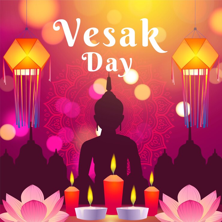 Vector Gratis ilustrasi waisak gradien