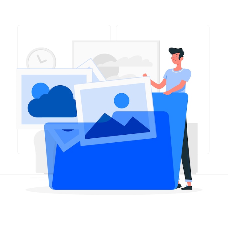 Vector Gratis image folder concept illustration