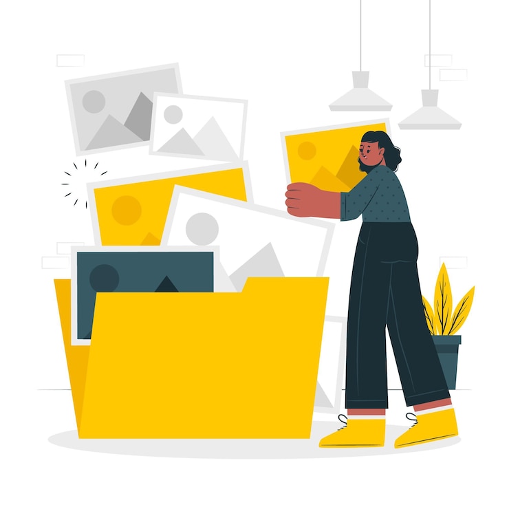 Vector Gratis image folder concept illustration