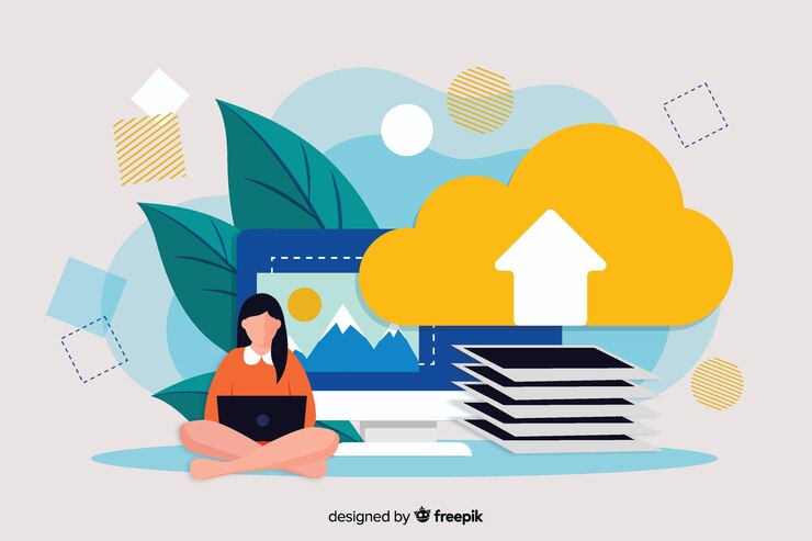 Vector Gratis image upload landing page concept